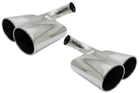 Tobe Ornamente Sistem de Evacuare compatibil cu Porsche Cayenne I Facelift SUV 9PA1 V6 2007-2010 Crom