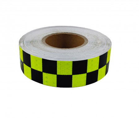 Banda reflectorizanta auto, verde cu negru, fagure taxi, latime 5 cm
