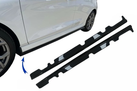 Extensii Praguri Laterale compatibil cu Ford Fiesta MK8 ST, ST-Line 2017-2021 Negru Lucios