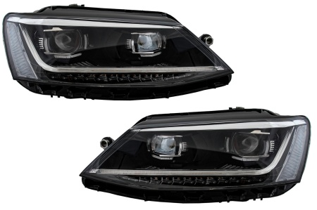 Faruri LED DRL compatibil cu VW Jetta 2011-2017 Semnal Dinamic Secvential Xenon Matrix Design