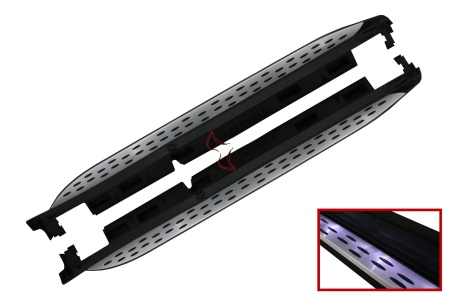 Praguri Trepte laterale compatibil cu Mercedes GL-Class X166 2012-2018, cu LED