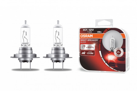 Set 2 Becuri Auto Halogen compatibil cu far Osram Night Breaker Silver +100% 64210NBS H7 12V 55W