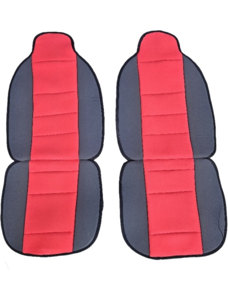 Set 2 huse scaune auto pentru fata, material textil, negru cu rosu