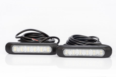 Set 2 proiectoare zi 9-36V, DRL, cu 6 LED-uri, 13,2x2.8cm, lumini de zi