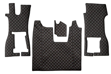 Set covorase camion, piele ecologica compatibil cu Scania L,P,G,R,S 2016-> Negru cusatura rosie AUTOMAT, cu scaun pliabil