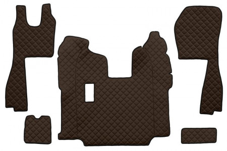 Set covorase camion, piele ecologica compatibil cu SCANIA R 2010-2016 Maro, MANUALA, scaune normale