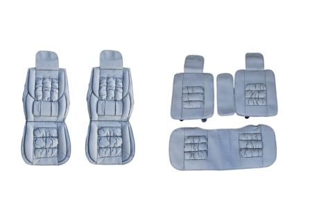 Set huse scaune auto, universale, fata-spate, piele ecologica, gri