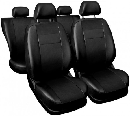Set huse scaune auto, universale, fata-spate, piele ecologica, negru HSFL09N