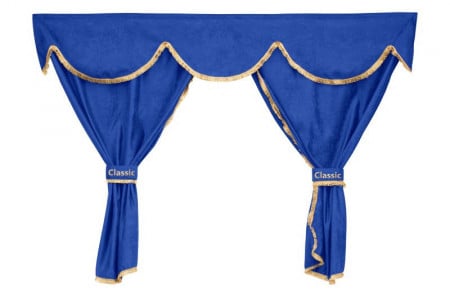 Set perdele cabina camion, universal compatibil cu MAN, culoare albastru