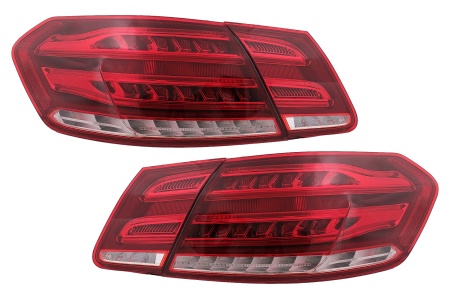 Stopuri LED BAR compatibil cu Mercedes E-Class W212 Facelift 2013-2016 Semnal Dinamic Secvential Rosu Clar