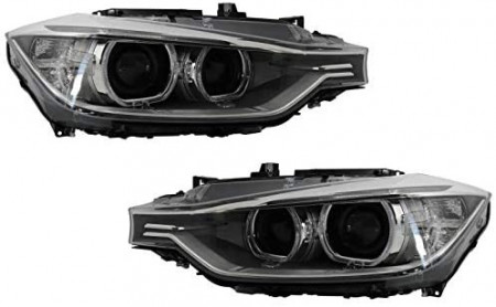 Faruri Bi-Xenon LED Angel Eyes compatibil cu BMW Seria 3 F30 (2011-up)