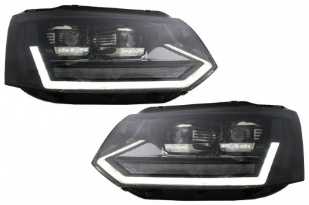 Faruri Full LED compatibil cu VW Transporter T5 Multivan Facelift 2010-2015 cu Semnal Dinamic Secvential