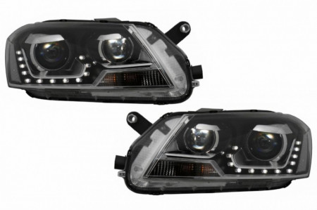Faruri LED DRL compatibil cu VW Passat 3C B7 (11/2010-10/2014) Negre