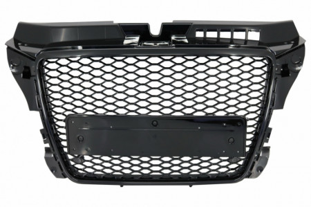 Grila Centrala compatibil AUDI A3 8P Facelift 2007-2012 RS Design Negru Lucios