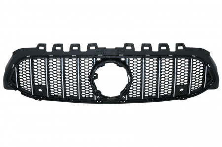 Grila Centrala compatibil cu Mercedes A-Class W177 V177 2018-> GT-R Panamericana Design Negru Crom