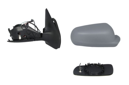 Oglinda retovizoare completa, (electric, convexa, incalzita, albastru, captuseala) parte montare DREAPTA compatibil cu VW BORA / GOLF 4 / POLO 1996-2006