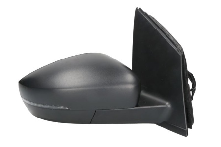 Oglinda retovizoare completa, (mecanic, convexa, crom) parte montare DREAPTA compatibil cu VW POLO 2009-2014