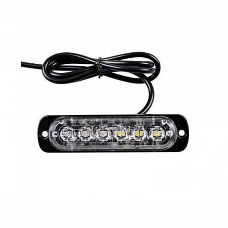 Proiector stroboscopic 6 LED-uri, in grila, subtire, galben