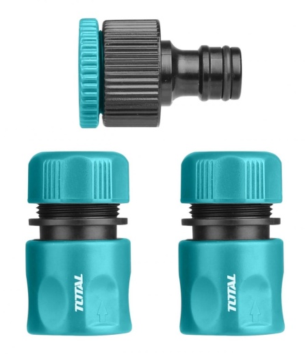 Set 3 conectori pentru furtun de gradina, 1/2", TOTAL