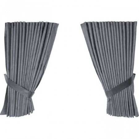 Set 4 perdele pentru camion, universal compatibile Iveco, culoare gri, material sintetic