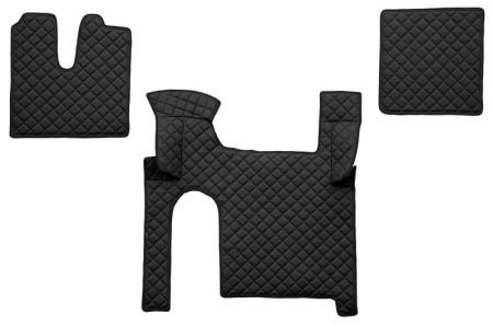 Set covorase camion, piele ecologica compatibil cu compatibile cu MAN TGX AUTOMAT 2006-> Negru cu doua sertare