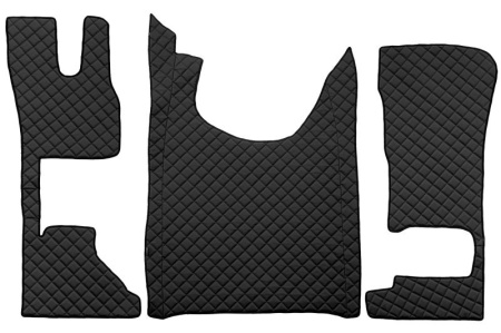 Set covorase camion, piele ecologica compatibil cu DAF XF/XG 2021-> Negru AUTOMAT cu scaun pasager fix