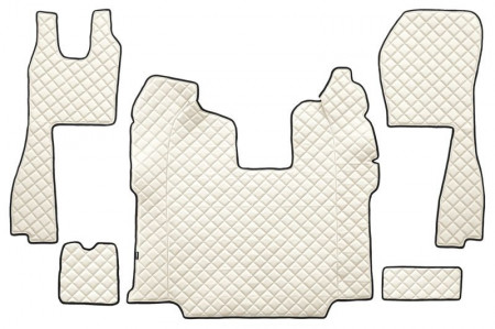 Set covorase camion, piele ecologica compatibil cu SCANIA R 2010-2016 Crem , AUTOMAT, scaune normale