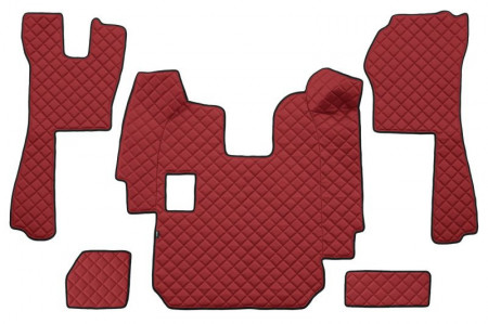 Set covorase camion, piele ecologica compatibil cu SCANIA R pana in 2010 Rosu, MANUALA