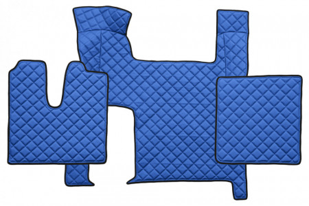 Set covorase camion, piele ecologica MAN TGX 2007-2020, albastru, cu 2 sertare