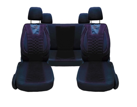Set huse scaune auto, universale, fata-spate, material textil, negru complet