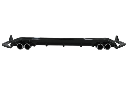 Difuzor Bara Spate cu Ornamente Bara Spate Flapsuri compatibil cu Toyota Corolla XII Sedan 2019-> Negru Lucios