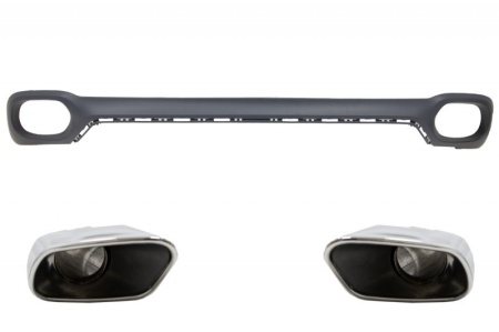 Difuzor Bara Spate si Ornamente Evacuare compatibil cu BMW X6 F16 V8 M-tech Desing