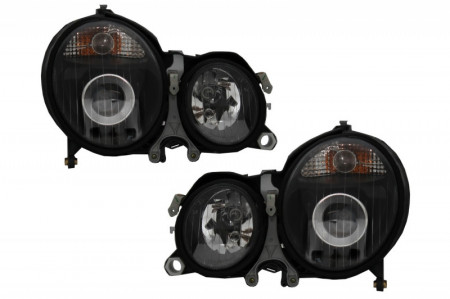 Faruri compatibil cu Mercedes E-Class W210 (1999-2003) Negru