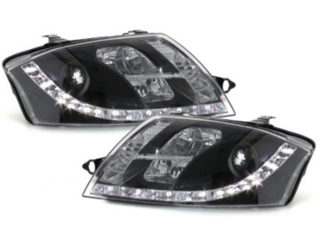 Faruri D-LITE compatibil cu AUDI TT 8N echipate cu lumina de zi LED negru