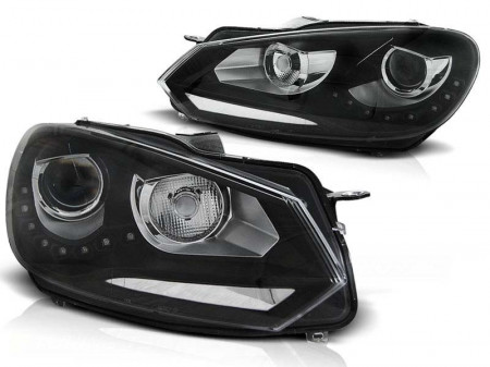 Faruri LED compatibil cu VW Golf 6 VI 2008-2012 DAYLIGHT DRL GTI Look Negru