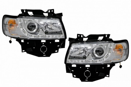 Faruri LED DRL compatibil cu VW T4 Transporter Long Nose (1996-2003) Multivan Crom