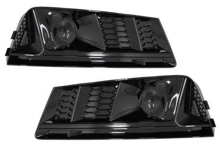 Grile Laterale compatibil cu Audi A4 B9 Sedan Avant 2016-2018 RS4 Desing Negru