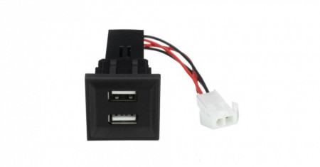 Incarcator dublu USB 4.2A , cu led rosu, compatibil VW T5 Transporter Caravelle 2003 - 2009