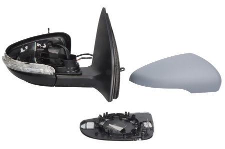 Oglinda retovizoare completa, (convexa, incalzita, crom, captuseala) parte montare DREAPTA compatibil cu VW GOLF 6 2008-2013
