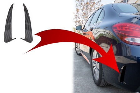 Ornamente Bara Spate Flapsuri compatibil cu Mercedes C Class W205 2014-2020 Carbon Film