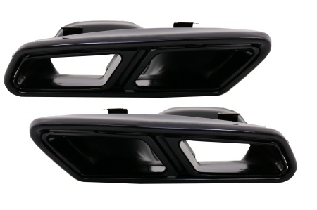 Ornamente tobe sistemul de evacuare compatibil cu Mercedes S-Class W222 E-Class W212 Facelift CLS W218 SL-Class R231 E63 S65 Design Black Exclusive Editon