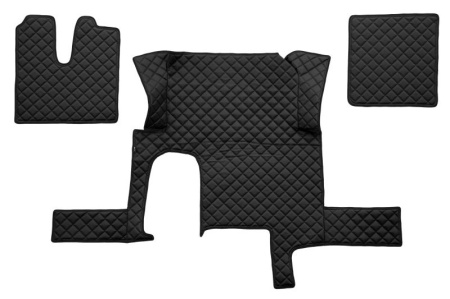 Set covorase camion, piele ecologica compatibil cu compatibile cu MAN TGX AUTOMAT 2006-> Negru