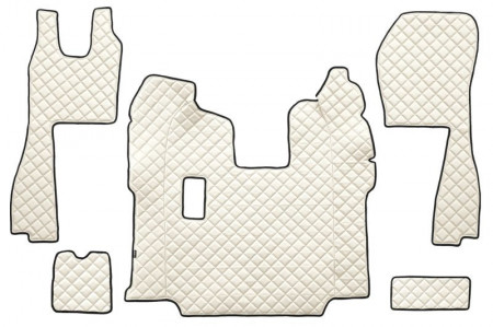 Set covorase camion, piele ecologica compatibil cu SCANIA R 2010-2016 Crem , MANUALA, scaune normale