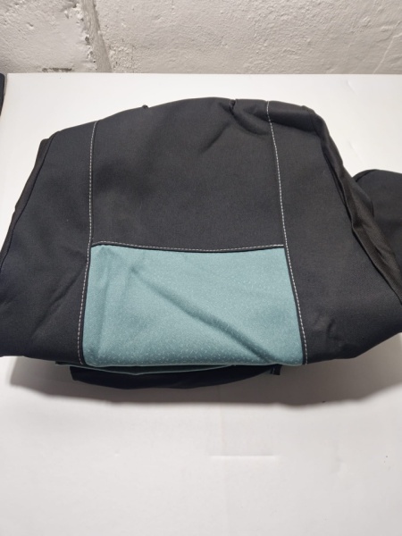 Set huse auto pentru scaune pentru VW Passat B6 2005-2010 sedan, negru cu verde, material textil, Lichidare stoc!