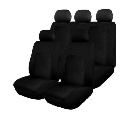 Set huse scaune auto, universale, fata-spate, jacquard, negru cu negru