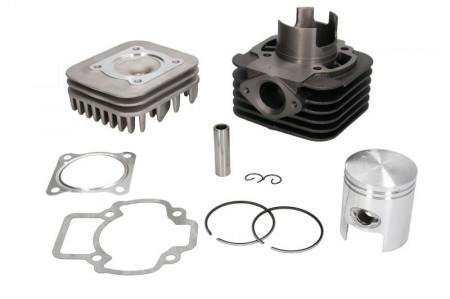 Set motor , cilindru , piston, segmenti, chiulasa si set garnituri 2T , capacitate 80cc compatibil cuGILERA EASY MOVING, ICE, STALKER, STORM, TYPHOON; PIAGGIO/VESPA FL2, FLY, FREE, LIBERTY, LX, LXV, SFERA 1990-2016