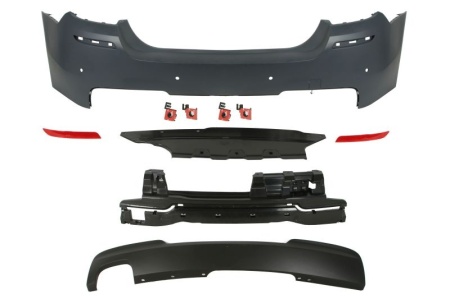 Bara Spate compatibil cu BMW Seria 5 F10 2011-2017 pachet M, cu difuzor cu evacuare dubla stanga