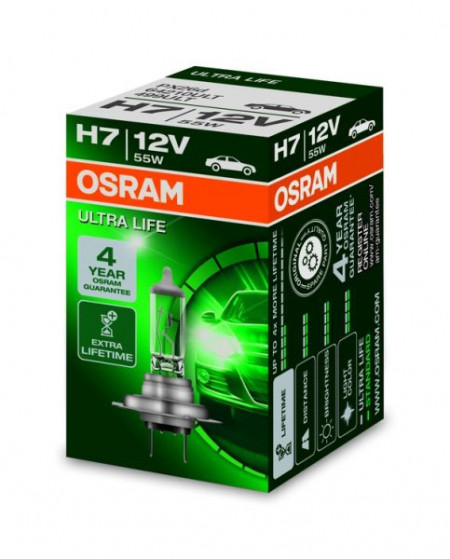 Bec Auto Halogen compatibil cu far Osram ULTRA LIFE 64210ULT H7 12V 55W