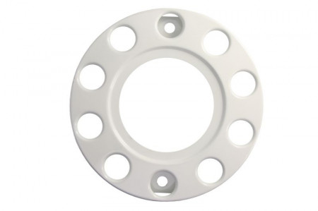 Capac roată față, material: oțel, alb, număr de găuri: 10, diametru jantă: 22,5 inch, diametru: 434 mm