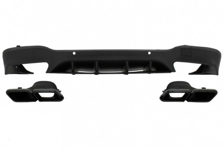 Difuzor Bara Spate cu Ornamente Negre compatibil cu Mercedes GLC X253 SUV 2015-2018 Night Package Desing